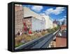 People Walking on the High Line, a One-Mile New York City Park, New York, United States of America,-Gavin Hellier-Framed Stretched Canvas