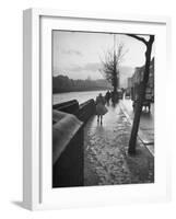 People Walking Through Dublin in the Rain-Tony Linck-Framed Photographic Print