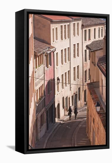 People Walking Through the Old Part of the City of Lyon, Lyon, Rhone-Alpes, France, Europe-Julian Elliott-Framed Stretched Canvas