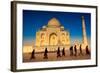 People Walking to Pray in Front of the Taj Mahal, UNESCO World Heritage Site, Agra-Laura Grier-Framed Photographic Print