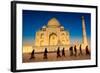 People Walking to Pray in Front of the Taj Mahal, UNESCO World Heritage Site, Agra-Laura Grier-Framed Photographic Print