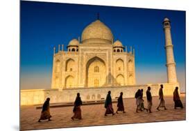 People Walking to Pray in Front of the Taj Mahal, UNESCO World Heritage Site, Agra-Laura Grier-Mounted Photographic Print