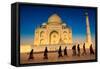 People Walking to Pray in Front of the Taj Mahal, UNESCO World Heritage Site, Agra-Laura Grier-Framed Stretched Canvas