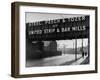 People Walking under Large Sign at Peech and Tozer Steel Plant-null-Framed Photographic Print