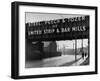 People Walking under Large Sign at Peech and Tozer Steel Plant-null-Framed Photographic Print