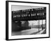 People Walking under Large Sign at Peech and Tozer Steel Plant-null-Framed Photographic Print