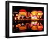 People Watch Hot Air Balloons as They Reflect off the Barigui Lake-null-Framed Premium Photographic Print