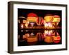 People Watch Hot Air Balloons as They Reflect off the Barigui Lake-null-Framed Photographic Print