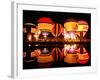 People Watch Hot Air Balloons as They Reflect off the Barigui Lake-null-Framed Photographic Print