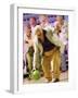 People Watching a Senior Man Bowling at a Bowling Alley-null-Framed Photographic Print