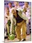 People Watching a Senior Man Bowling at a Bowling Alley-null-Mounted Photographic Print