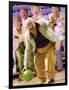 People Watching a Senior Man Bowling at a Bowling Alley-null-Framed Photographic Print