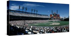 People watching Baseball match at Comerica Park, Detroit, Michigan, USA-null-Stretched Canvas