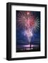 People Watching Fireworks from Lahaina Harbor-Jon Hicks-Framed Photographic Print