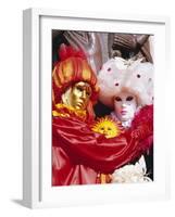 People Wearing Masked Carnival Costumes, Venice Carnival, Venice, Veneto, Italy-Bruno Morandi-Framed Photographic Print