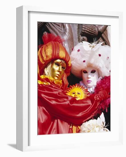 People Wearing Masked Carnival Costumes, Venice Carnival, Venice, Veneto, Italy-Bruno Morandi-Framed Photographic Print