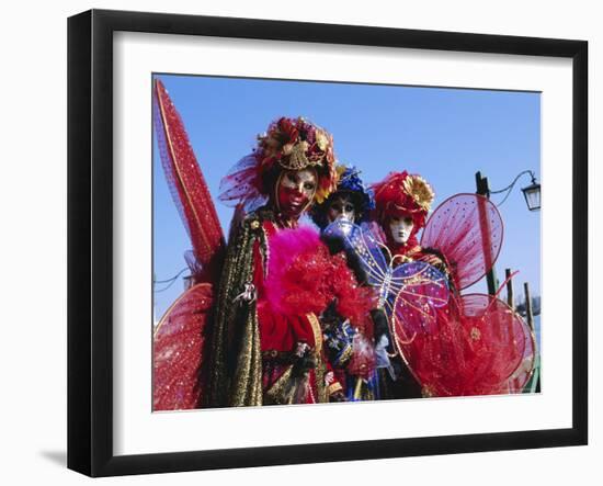 People Wearing Masked Carnival Costumes, Venice Carnival, Venice, Veneto, Italy-Bruno Morandi-Framed Photographic Print