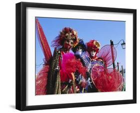 People Wearing Masked Carnival Costumes, Venice Carnival, Venice, Veneto, Italy-Bruno Morandi-Framed Photographic Print