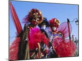 People Wearing Masked Carnival Costumes, Venice Carnival, Venice, Veneto, Italy-Bruno Morandi-Mounted Photographic Print