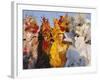 People Wearing Masked Carnival Costumes, Venice Carnival, Venice, Veneto, Italy-Bruno Morandi-Framed Photographic Print