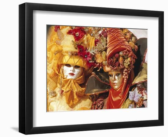 People Wearing Masked Carnival Costumes, Venice Carnival, Venice, Veneto, Italy-Bruno Morandi-Framed Photographic Print