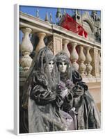 People Wearing Masked Carnival Costumes, Venice Carnival, Venice, Veneto, Italy-Bruno Morandi-Framed Photographic Print