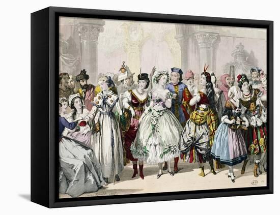 People Wearing Masks, France, 19th Century-null-Framed Stretched Canvas