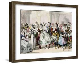 People Wearing Masks, France, 19th Century-null-Framed Giclee Print