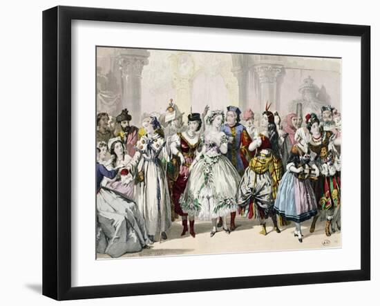 People Wearing Masks, France, 19th Century-null-Framed Giclee Print