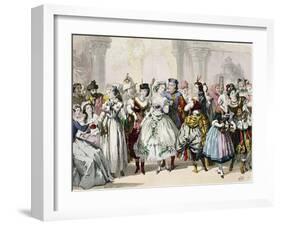 People Wearing Masks, France, 19th Century-null-Framed Giclee Print