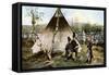 People with a Traditional Tent, Lapland, Sweden, C1923-null-Framed Stretched Canvas