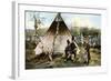 People with a Traditional Tent, Lapland, Sweden, C1923-null-Framed Giclee Print