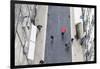 People with Colourful Umbrellas, Vertical View from the Elevador De Santa Justa, Lisbon-Axel Schmies-Framed Photographic Print