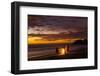 People with Driftwood Fire at Sunset on Playa Guiones Beach-Rob Francis-Framed Photographic Print