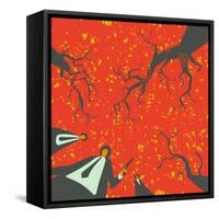 People with Gun in the Autumn Forest Solve their Problems-JoeBakal-Framed Stretched Canvas