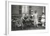 People with Three Dogs in a Garden, France-null-Framed Photographic Print