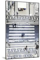 People with Umbrellas, Vertical View from the Elevador De Santa Justa, Lisbon-Axel Schmies-Mounted Photographic Print