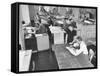 People Working in a Drafting Room-Bernard Hoffman-Framed Stretched Canvas