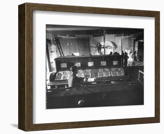 People Working in the Dumont Television Studio in Wanamakers Department Store-null-Framed Photographic Print