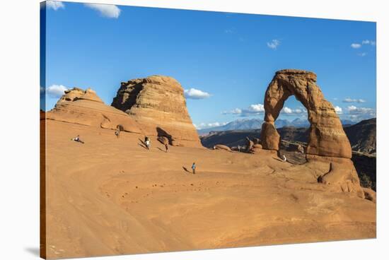 Peoples at Delicate Arch at golden hour, Arches National Park, Moab, Grand County, Utah, United Sta-Francesco Vaninetti-Stretched Canvas