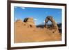 Peoples at Delicate Arch at golden hour, Arches National Park, Moab, Grand County, Utah, United Sta-Francesco Vaninetti-Framed Photographic Print