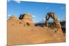 Peoples at Delicate Arch at golden hour, Arches National Park, Moab, Grand County, Utah, United Sta-Francesco Vaninetti-Mounted Photographic Print