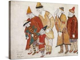 Peoples. Costume Design for the Opera Prince Igor by A. Borodin, 1914-Nicholas Roerich-Stretched Canvas