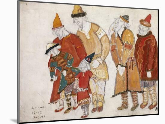 Peoples. Costume Design for the Opera Prince Igor by A. Borodin, 1914-Nicholas Roerich-Mounted Giclee Print