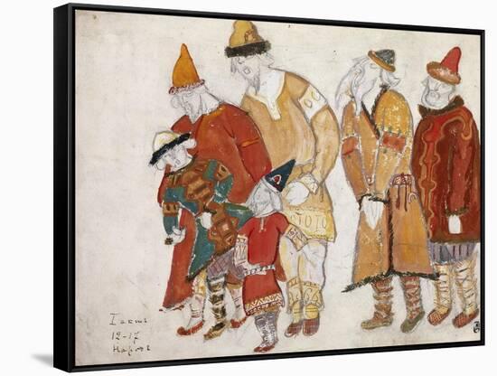 Peoples. Costume Design for the Opera Prince Igor by A. Borodin, 1914-Nicholas Roerich-Framed Stretched Canvas