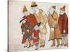 Peoples. Costume Design for the Opera Prince Igor by A. Borodin, 1914-Nicholas Roerich-Stretched Canvas