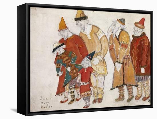 Peoples. Costume Design for the Opera Prince Igor by A. Borodin, 1914-Nicholas Roerich-Framed Stretched Canvas