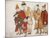 Peoples. Costume Design for the Opera Prince Igor by A. Borodin, 1914-Nicholas Roerich-Mounted Giclee Print