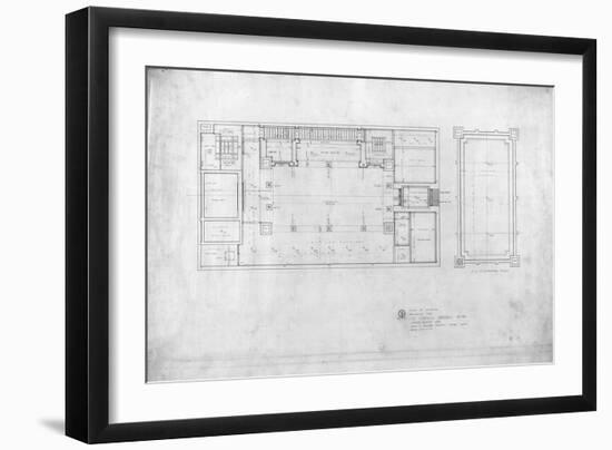 Peoples Savings Bank, Cedar Rapids, Iowa: Ceiling Plan, 1909-11-Louis Sullivan-Framed Giclee Print