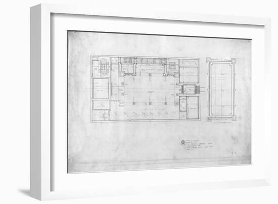 Peoples Savings Bank, Cedar Rapids, Iowa: Ceiling Plan, 1909-11-Louis Sullivan-Framed Giclee Print